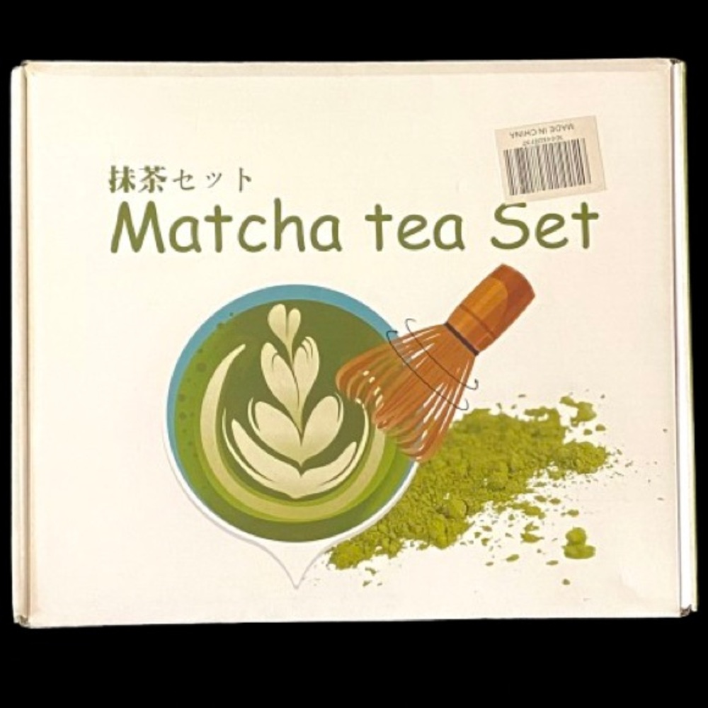6 Pieces Green Matcha Kit for Matcha Lover Tea Ceremony White Ceramic Bamboo